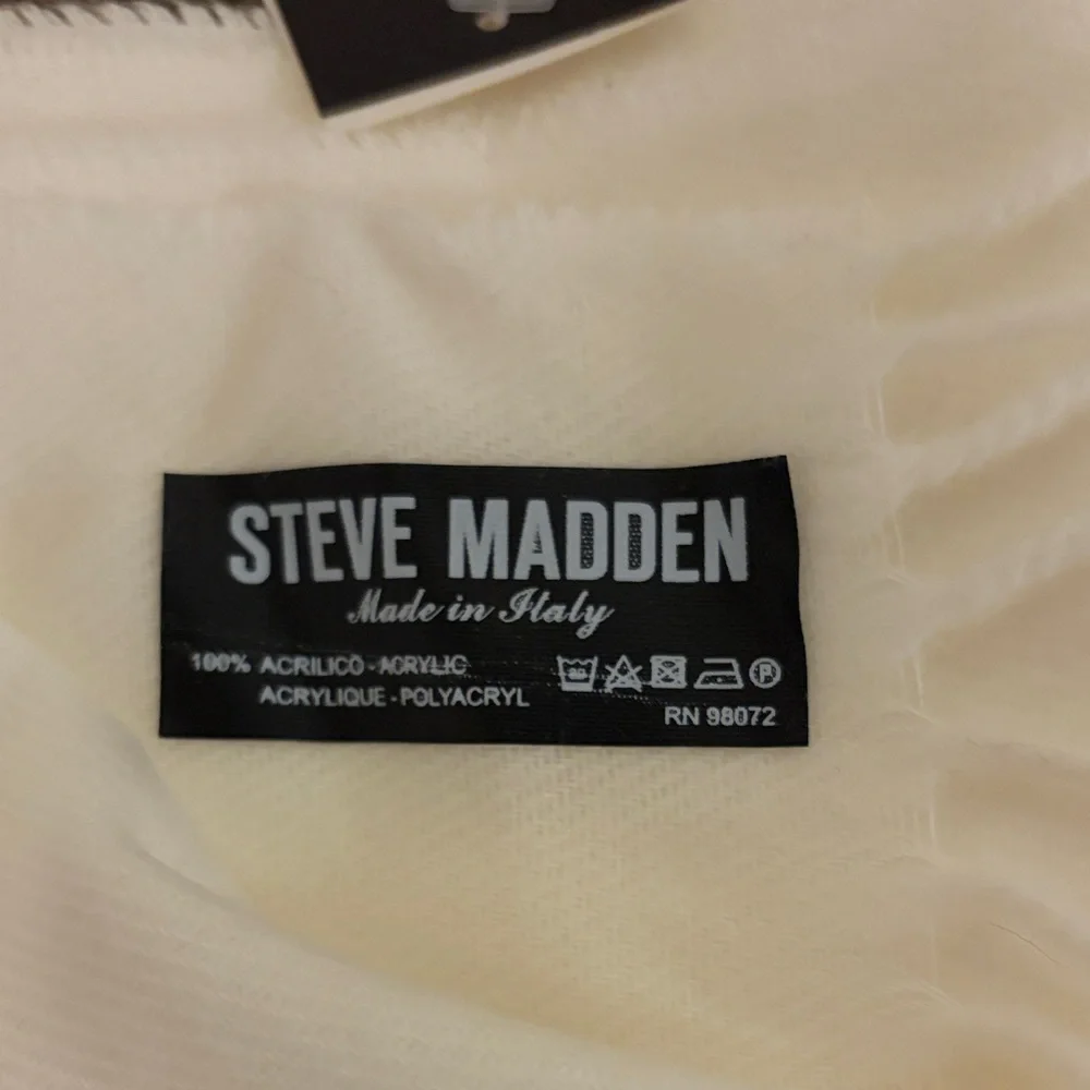 Steve Madden White Fringe Scarf